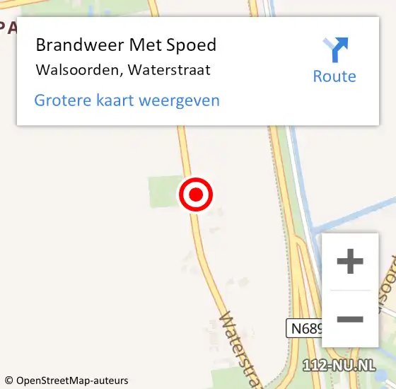 Locatie op kaart van de 112 melding: Brandweer Met Spoed Naar Walsoorden, Waterstraat op 23 april 2024 05:30