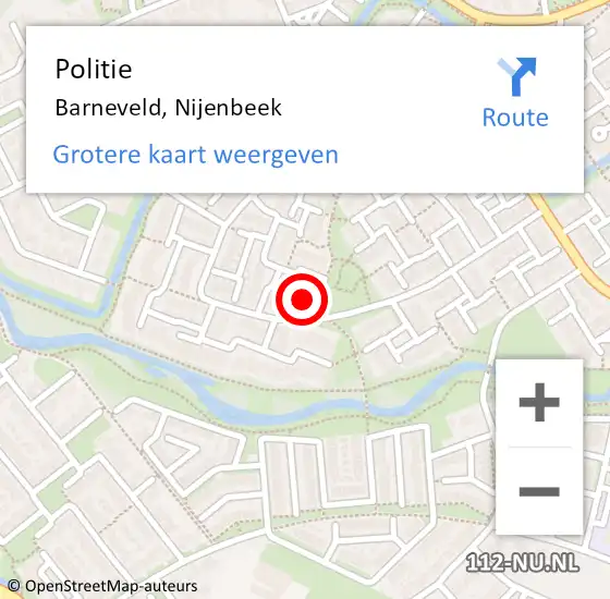 Locatie op kaart van de 112 melding: Politie Barneveld, Nijenbeek op 23 april 2024 07:47