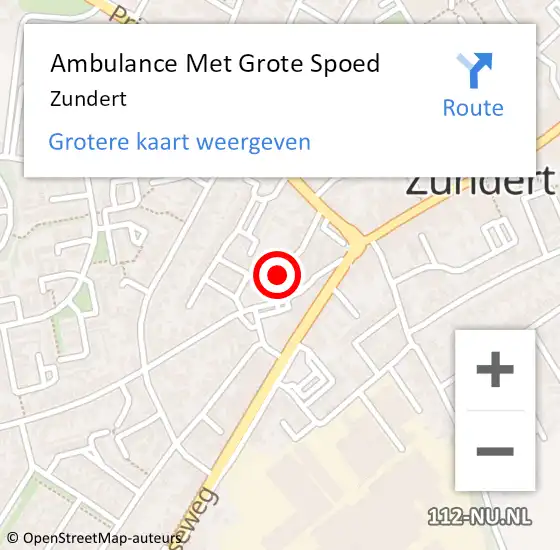Locatie op kaart van de 112 melding: Ambulance Met Grote Spoed Naar Zundert op 23 april 2024 07:57
