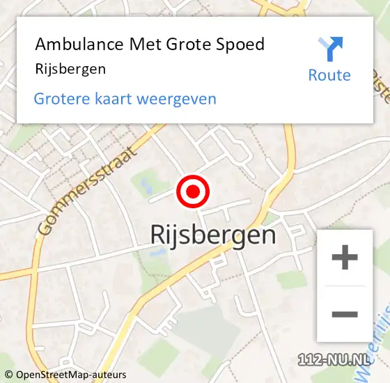 Locatie op kaart van de 112 melding: Ambulance Met Grote Spoed Naar Rijsbergen op 23 april 2024 09:11