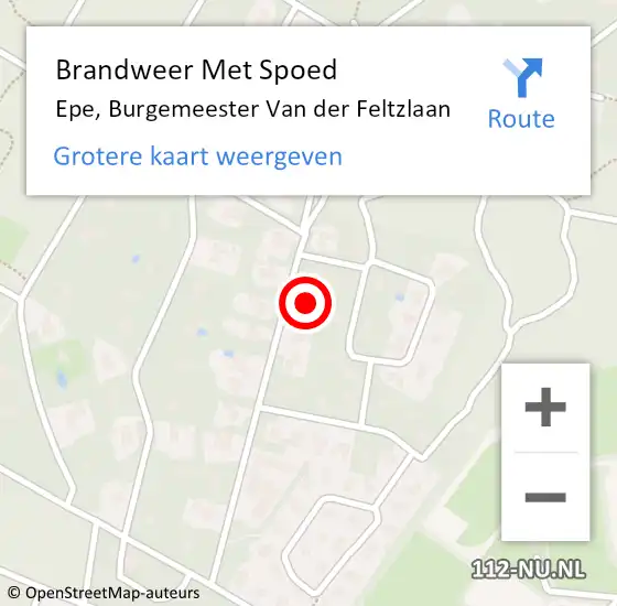 Locatie op kaart van de 112 melding: Brandweer Met Spoed Naar Epe, Burgemeester Van der Feltzlaan op 23 april 2024 09:50