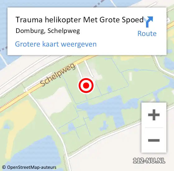 Locatie op kaart van de 112 melding: Trauma helikopter Met Grote Spoed Naar Domburg, Schelpweg op 23 april 2024 10:34