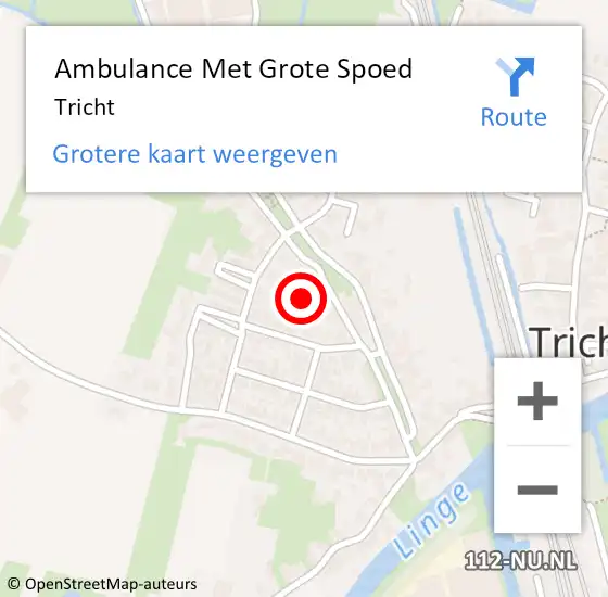 Locatie op kaart van de 112 melding: Ambulance Met Grote Spoed Naar Tricht op 23 april 2024 10:39