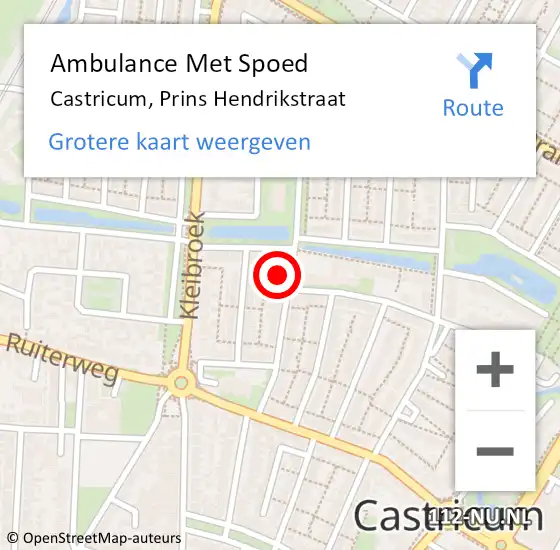 Locatie op kaart van de 112 melding: Ambulance Met Spoed Naar Castricum, Prins Hendrikstraat op 23 april 2024 10:59