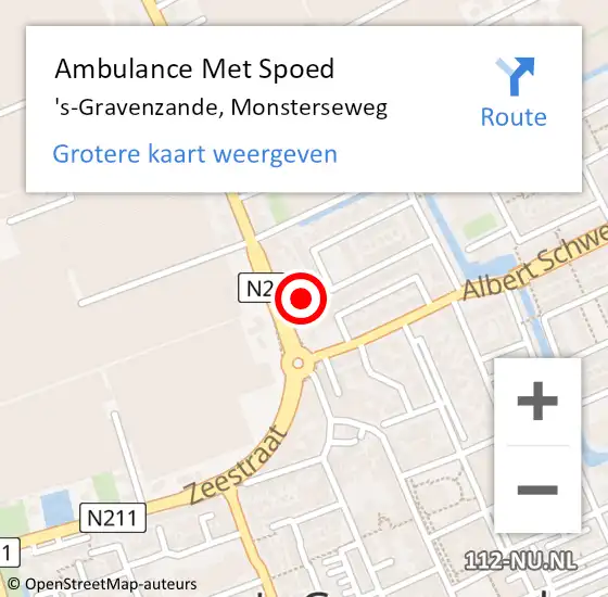 Locatie op kaart van de 112 melding: Ambulance Met Spoed Naar 's-Gravenzande, Monsterseweg op 23 april 2024 11:18