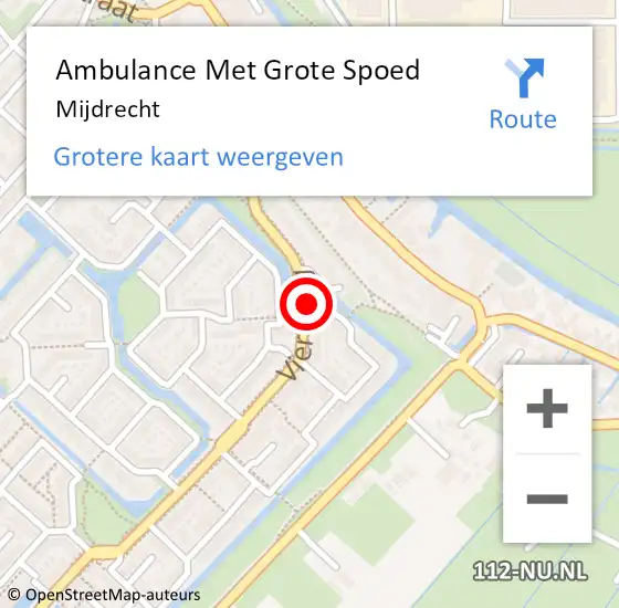 Locatie op kaart van de 112 melding: Ambulance Met Grote Spoed Naar Mijdrecht op 23 april 2024 11:22