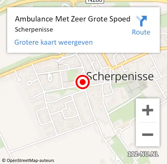 Locatie op kaart van de 112 melding: Ambulance Met Zeer Grote Spoed Naar Scherpenisse op 23 april 2024 12:54
