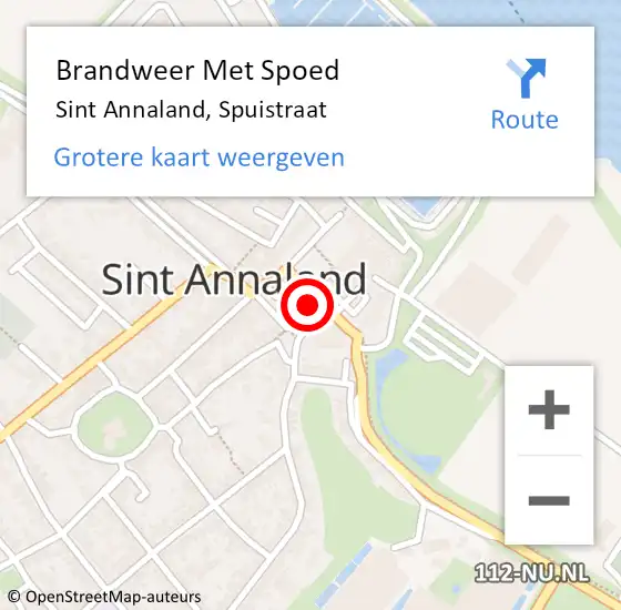 Locatie op kaart van de 112 melding: Brandweer Met Spoed Naar Sint Annaland, Spuistraat op 23 april 2024 12:56