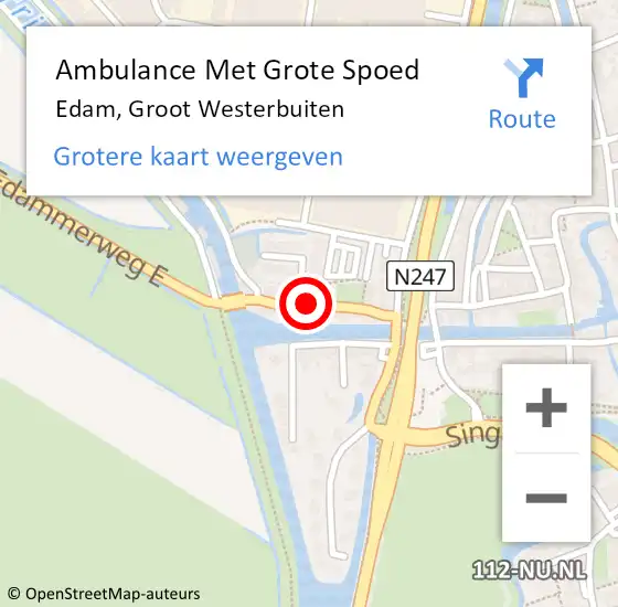 Locatie op kaart van de 112 melding: Ambulance Met Grote Spoed Naar Edam, Groot Westerbuiten op 23 april 2024 13:01