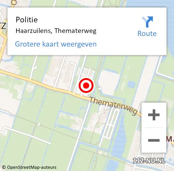 Locatie op kaart van de 112 melding: Politie Haarzuilens, Thematerweg op 23 april 2024 13:45