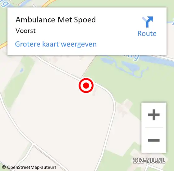 Locatie op kaart van de 112 melding: Ambulance Met Spoed Naar Voorst op 23 april 2024 13:59