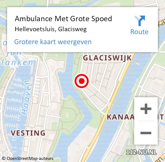 Locatie op kaart van de 112 melding: Ambulance Met Grote Spoed Naar Hellevoetsluis, Glacisweg op 23 april 2024 14:07