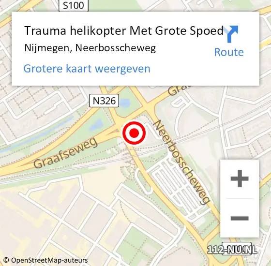 Locatie op kaart van de 112 melding: Trauma helikopter Met Grote Spoed Naar Nijmegen, Neerbosscheweg op 23 april 2024 14:26