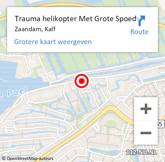 Locatie op kaart van de 112 melding: Trauma helikopter Met Grote Spoed Naar Zaandam, Kalf op 23 april 2024 16:07