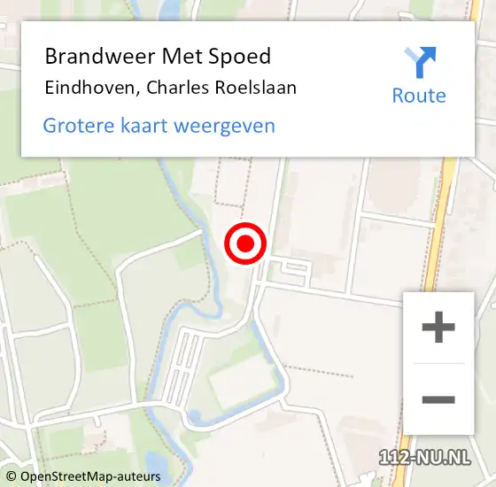 Locatie op kaart van de 112 melding: Brandweer Met Spoed Naar Eindhoven, Charles Roelslaan op 23 april 2024 16:22