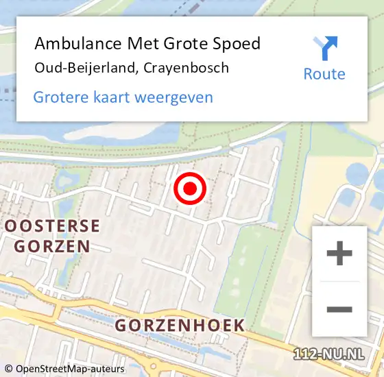 Locatie op kaart van de 112 melding: Ambulance Met Grote Spoed Naar Oud-Beijerland, Crayenbosch op 23 april 2024 16:53