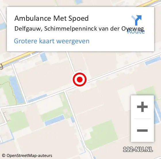 Locatie op kaart van de 112 melding: Ambulance Met Spoed Naar Delfgauw, Schimmelpenninck van der Oyeweg op 23 april 2024 16:56