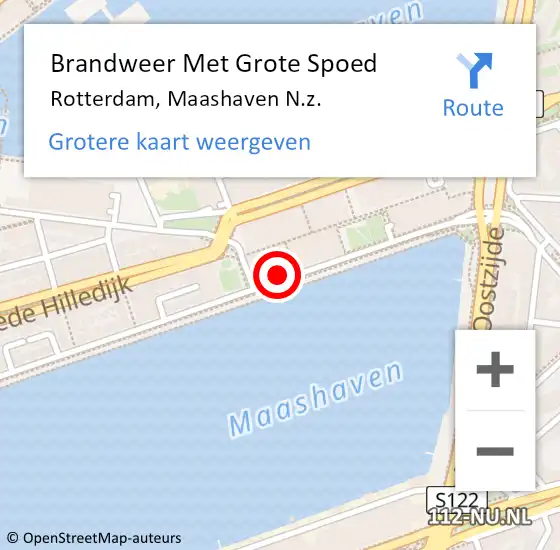 Locatie op kaart van de 112 melding: Brandweer Met Grote Spoed Naar Rotterdam, Maashaven N.z. op 23 april 2024 17:33