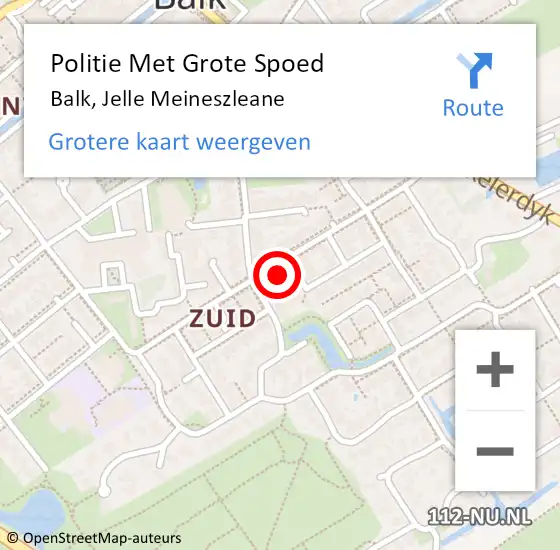 Locatie op kaart van de 112 melding: Politie Met Grote Spoed Naar Balk, Jelle Meineszleane op 23 april 2024 17:42