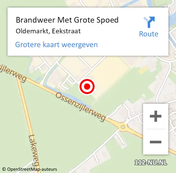 Locatie op kaart van de 112 melding: Brandweer Met Grote Spoed Naar Oldemarkt, Eekstraat op 23 april 2024 17:45