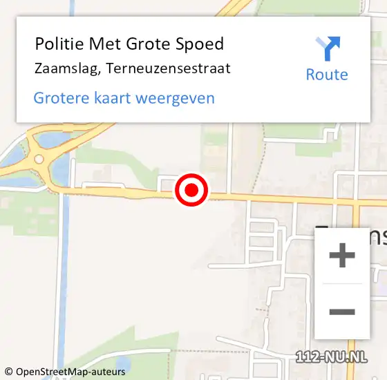 Locatie op kaart van de 112 melding: Politie Met Grote Spoed Naar Zaamslag, Terneuzensestraat op 23 april 2024 18:09