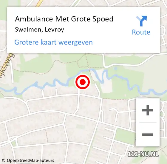 Locatie op kaart van de 112 melding: Ambulance Met Grote Spoed Naar Swalmen, Levroy op 23 april 2024 18:33