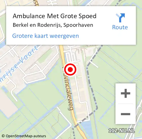 Locatie op kaart van de 112 melding: Ambulance Met Grote Spoed Naar Berkel en Rodenrijs, Spoorhaven op 23 april 2024 18:59