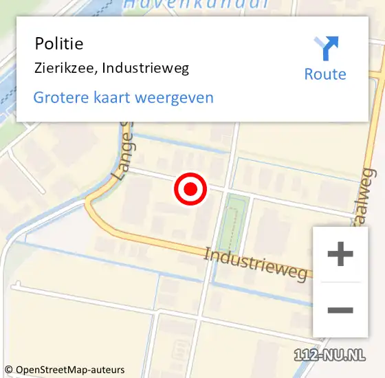 Locatie op kaart van de 112 melding: Politie Zierikzee, Industrieweg op 23 april 2024 19:10