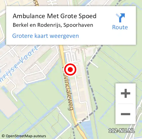 Locatie op kaart van de 112 melding: Ambulance Met Grote Spoed Naar Berkel en Rodenrijs, Spoorhaven op 23 april 2024 19:14