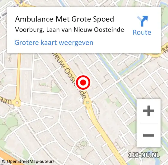 Locatie op kaart van de 112 melding: Ambulance Met Grote Spoed Naar Voorburg, Laan van Nieuw Oosteinde op 23 april 2024 20:32