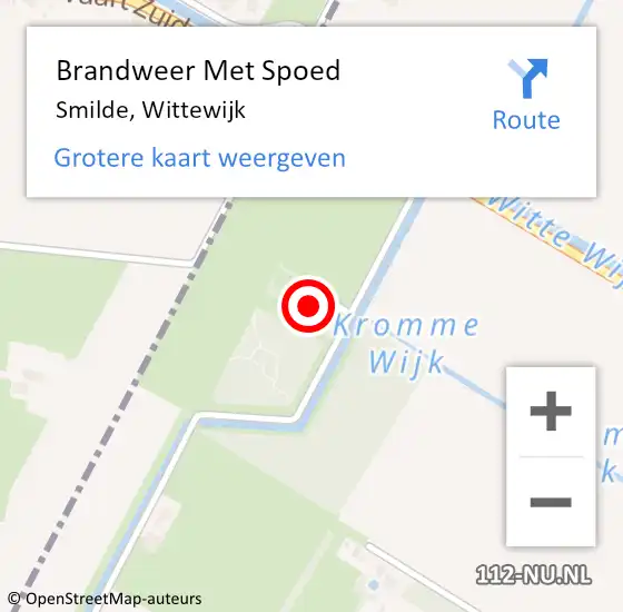 Locatie op kaart van de 112 melding: Brandweer Met Spoed Naar Smilde, Wittewijk op 23 april 2024 21:07