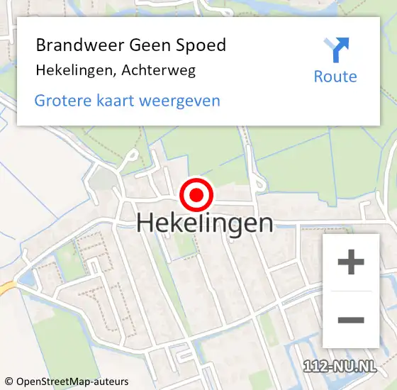 Locatie op kaart van de 112 melding: Brandweer Geen Spoed Naar Hekelingen, Achterweg op 24 april 2024 01:12