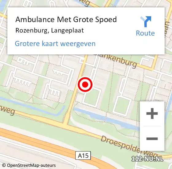 Locatie op kaart van de 112 melding: Ambulance Met Grote Spoed Naar Rozenburg, Langeplaat op 24 april 2024 02:10