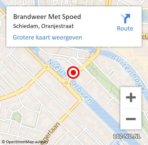 Locatie op kaart van de 112 melding: Brandweer Met Spoed Naar Schiedam, Oranjestraat op 24 april 2024 07:20
