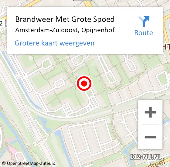 Locatie op kaart van de 112 melding: Brandweer Met Grote Spoed Naar Amsterdam, Opijnenhof op 24 april 2024 07:30