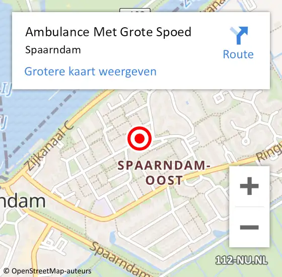 Locatie op kaart van de 112 melding: Ambulance Met Grote Spoed Naar Spaarndam op 24 april 2024 09:23