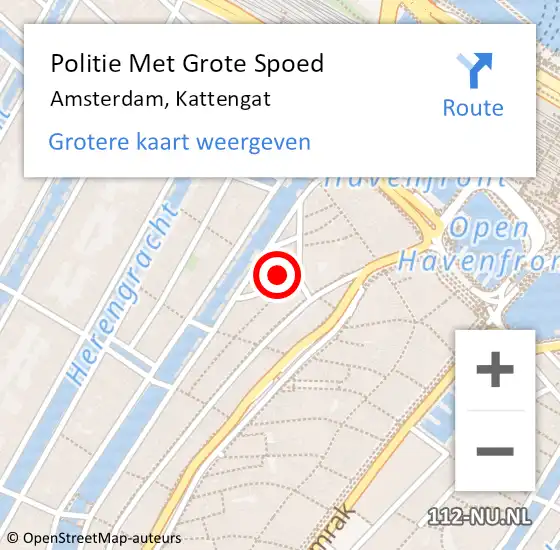 Locatie op kaart van de 112 melding: Politie Met Grote Spoed Naar Amsterdam, Kattengat op 24 april 2024 09:56