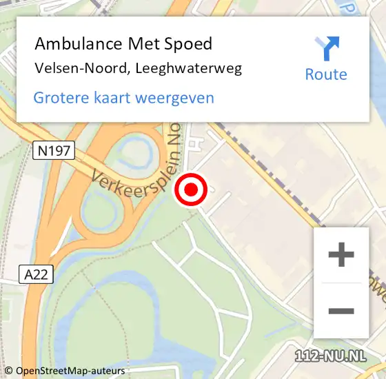 Locatie op kaart van de 112 melding: Ambulance Met Spoed Naar Velsen-Noord, Leeghwaterweg op 24 april 2024 10:13
