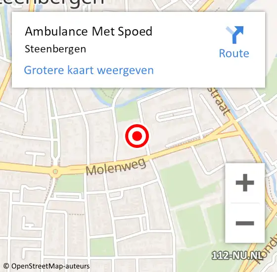 Locatie op kaart van de 112 melding: Ambulance Met Spoed Naar Steenbergen op 24 april 2024 10:20