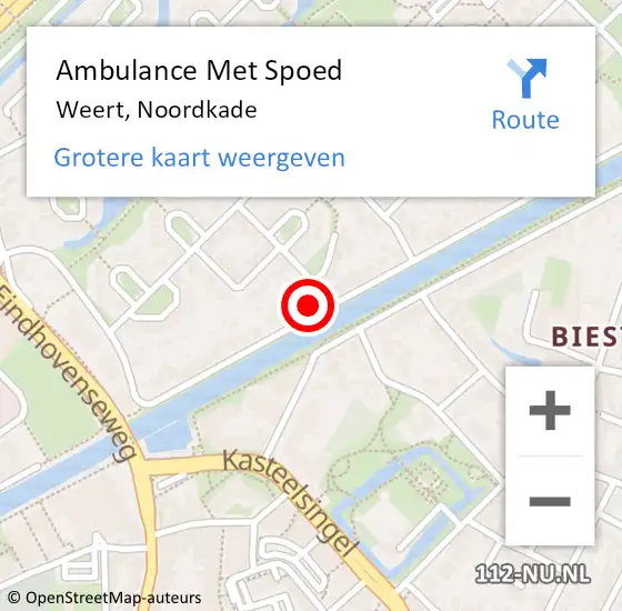 Locatie op kaart van de 112 melding: Ambulance Met Spoed Naar Weert, Noordkade op 24 april 2024 10:59