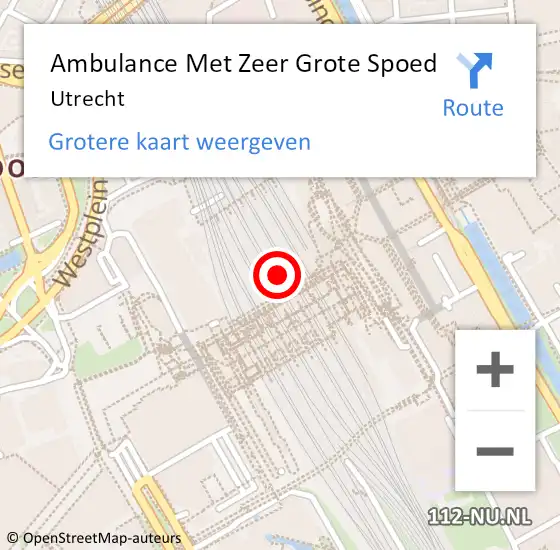 Locatie op kaart van de 112 melding: Ambulance Met Zeer Grote Spoed Naar Utrecht op 24 april 2024 11:16