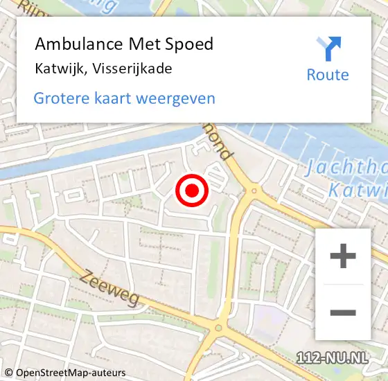 Locatie op kaart van de 112 melding: Ambulance Met Spoed Naar Katwijk, Visserijkade op 24 april 2024 11:56
