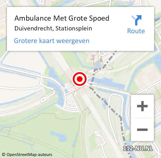 Locatie op kaart van de 112 melding: Ambulance Met Grote Spoed Naar Duivendrecht, Stationsplein op 24 april 2024 12:07