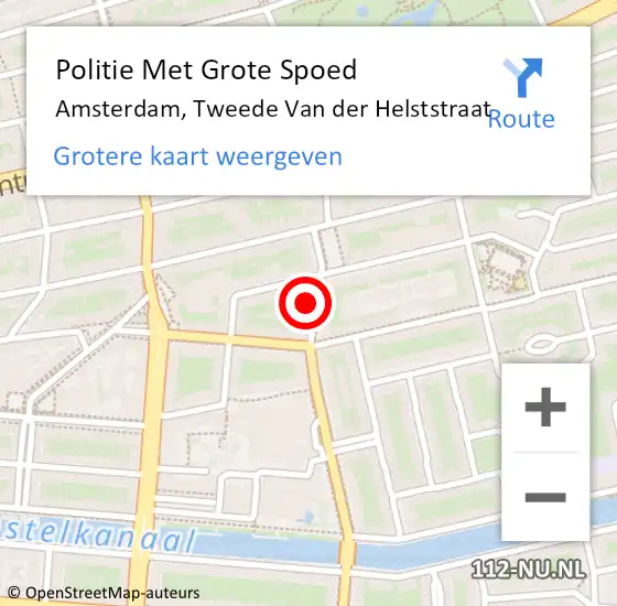 Locatie op kaart van de 112 melding: Politie Met Grote Spoed Naar Amsterdam, Tweede Van der Helststraat op 24 april 2024 12:52