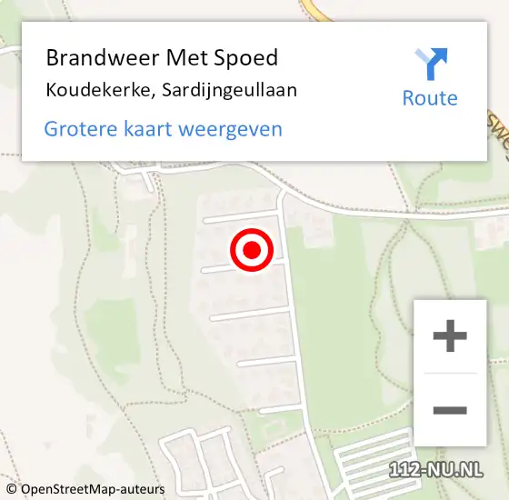 Locatie op kaart van de 112 melding: Brandweer Met Spoed Naar Koudekerke, Sardijngeullaan op 3 oktober 2014 14:27