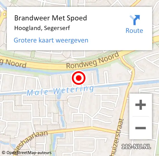 Locatie op kaart van de 112 melding: Brandweer Met Spoed Naar Hoogland, Segerserf op 24 april 2024 13:41