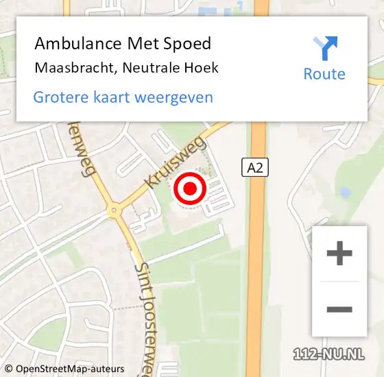 Locatie op kaart van de 112 melding: Ambulance Met Spoed Naar Maasbracht, Neutrale Hoek op 24 april 2024 14:54