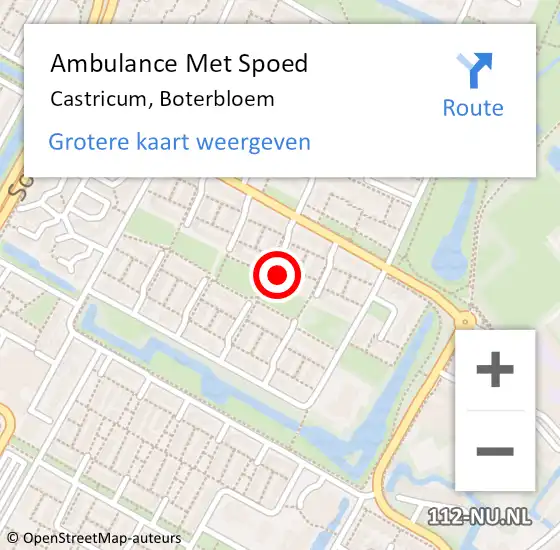 Locatie op kaart van de 112 melding: Ambulance Met Spoed Naar Castricum, Boterbloem op 24 april 2024 15:27