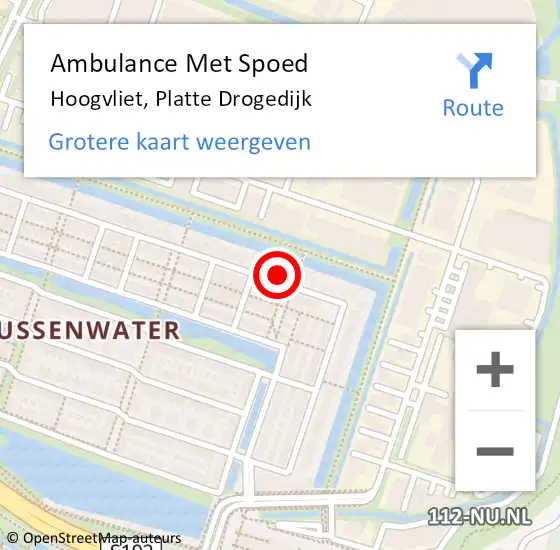 Locatie op kaart van de 112 melding: Ambulance Met Spoed Naar Hoogvliet, Platte Drogedijk op 24 april 2024 15:43