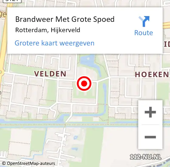 Locatie op kaart van de 112 melding: Brandweer Met Grote Spoed Naar Rotterdam, Hijkerveld op 24 april 2024 16:13